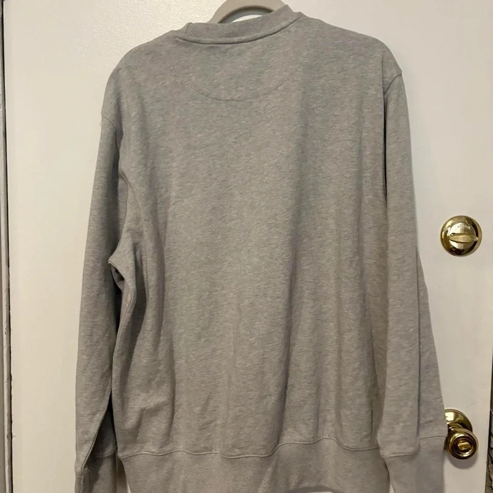 PALACE Gray Crewneck Sweater with Pink and‎ Blue Design